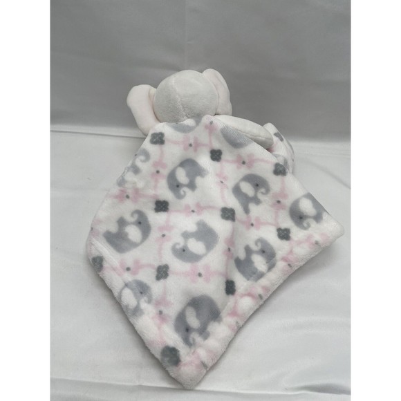 Blankets and Beyond Lovie Elephant White Gray Pink - Picture 4 of 7